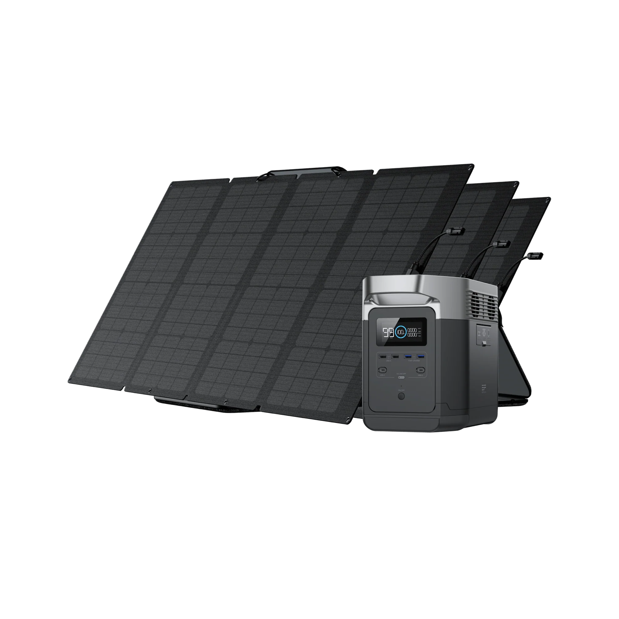 EcoFlow DELTA With Three 160W Portable Solar Panel